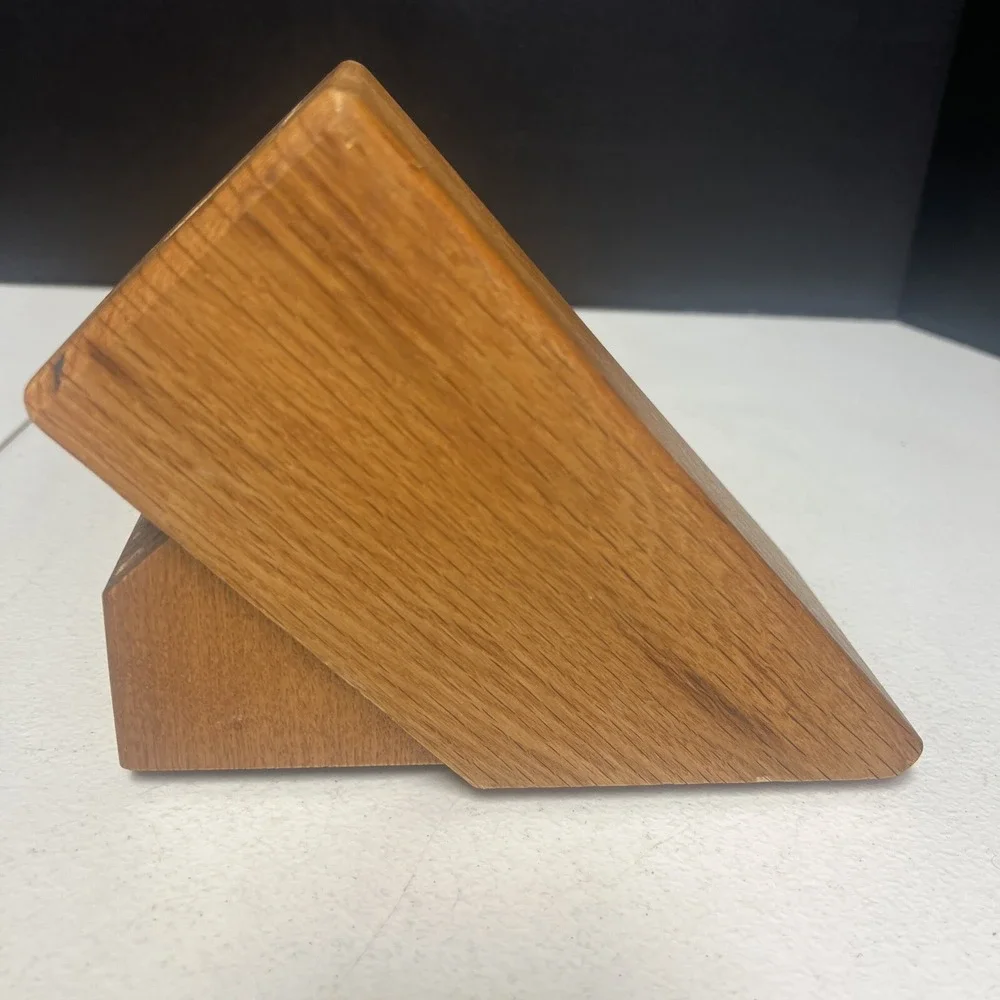 Cutco Cutlery 10 Slot Honey Oak Knife Block Holder Made In The USA